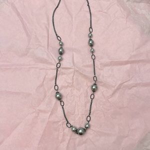 Park Lane Long Gray Pearl Necklace